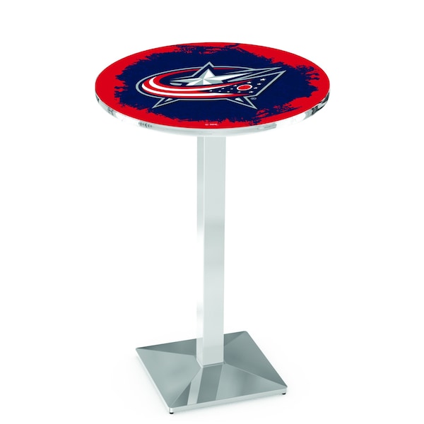 42" Chrome Columbus Blue Jackets Pub Table